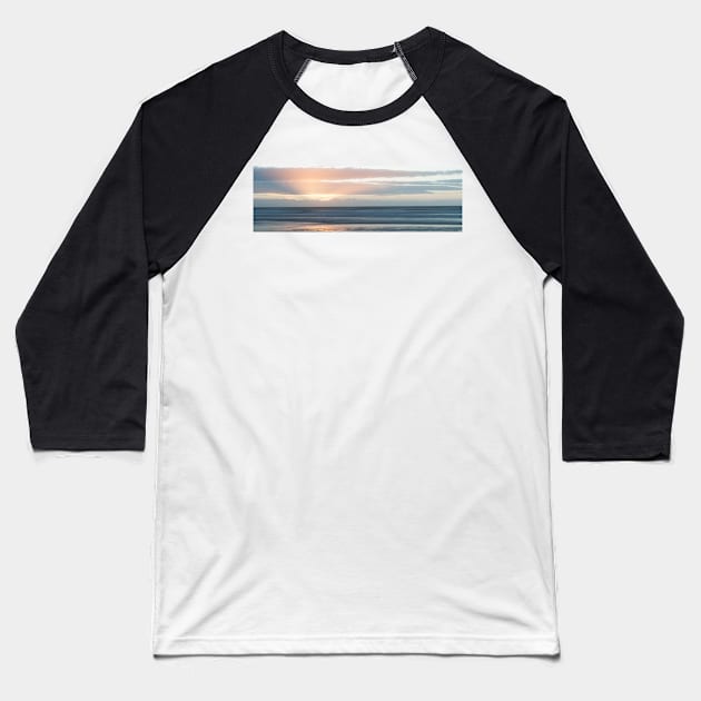 Coastal abstract image in sea and sunset hues Baseball T-Shirt by brians101